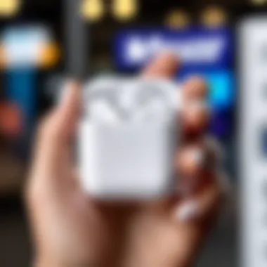 Price tags for AirPods at Walmart