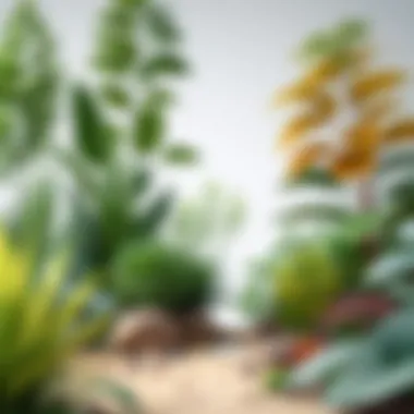 Diverse Plant Life in a Garden A serene garden scene with diverse plant life, symbolizing the relevance of plant identification in everyday gardening