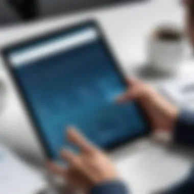 Evaluating Borrowing Options User analyzing borrowing options on a tablet