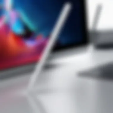 Close-up of Apple Pencil demonstrating its sleek design and features