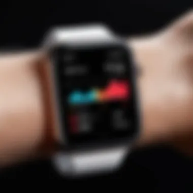 Fitness tracker showcasing heart rate and activity metrics.