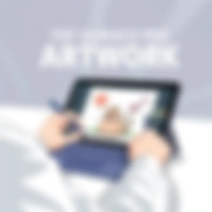 Creating Artwork with Surface Pro User creating artwork on Surface Pro with stylus