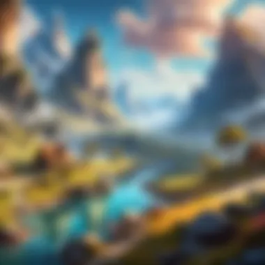 Exploring Fantasy Realms An adventurous landscape in a fantasy RPG game