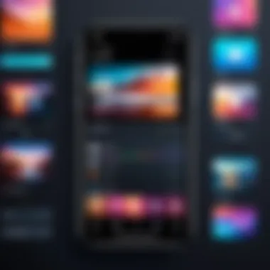 A user interface of a popular mobile video editing app designed for Instagram.