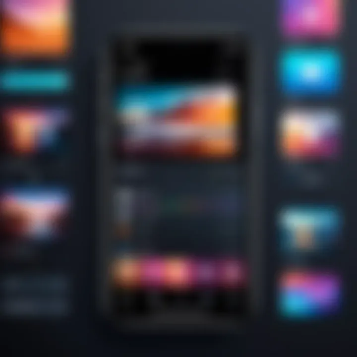 A user interface of a popular mobile video editing app designed for Instagram.