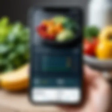 User-Friendly Nutrition Tracking Interface Concept art of a nutrition tracking app in use
