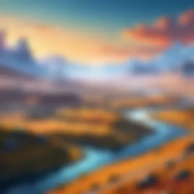 Vast Open-World Landscape A breathtaking view of a vast open-world landscape in a popular Android game.