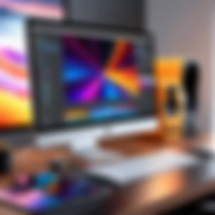 A vibrant editing workspace showcasing creative tools available in Mac applications