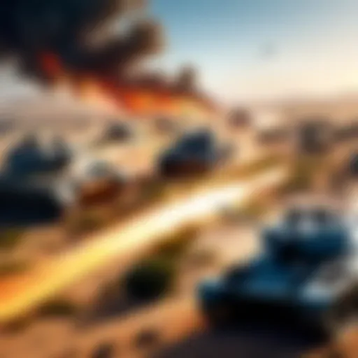 A captivating battlefield scene from a popular war game on iPad.