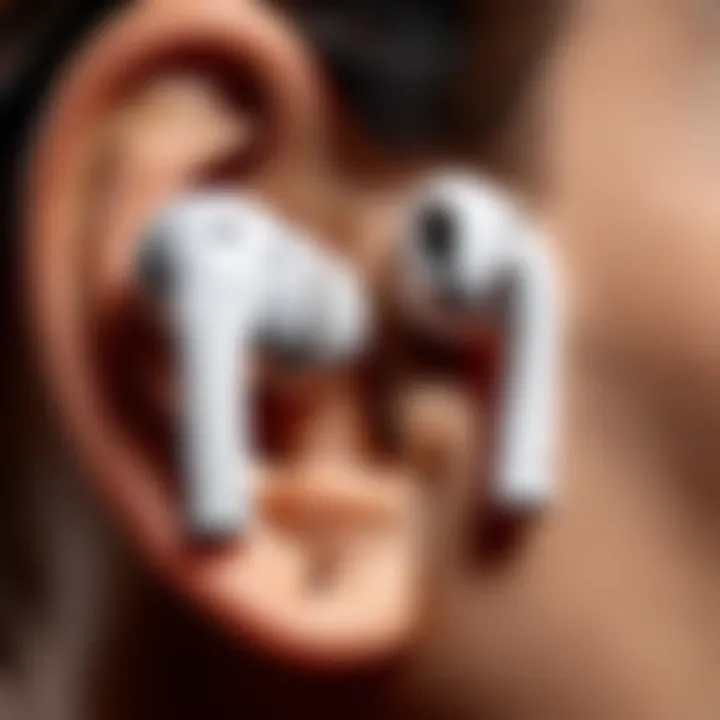 Close-up of earbud comfort and fit analysis