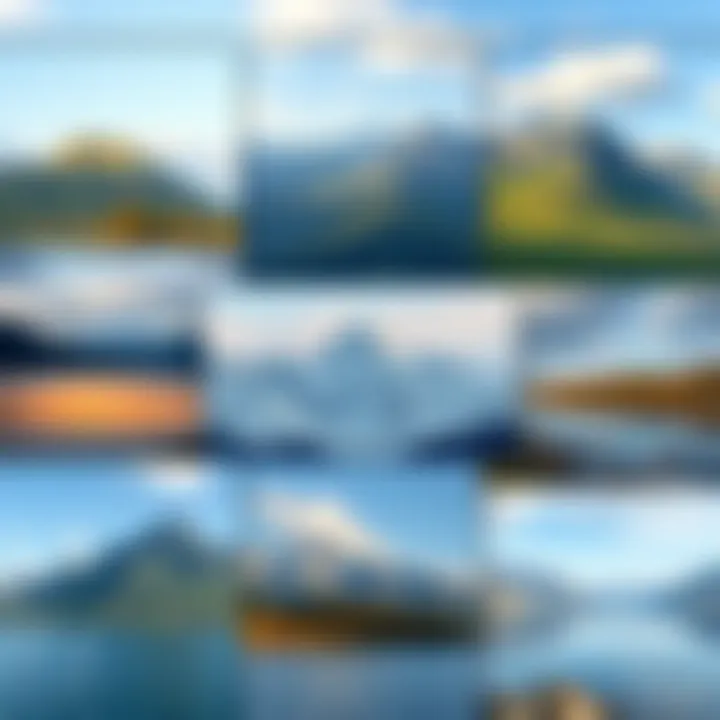 Scenic Backgrounds for Collages Collage of various scenic backgrounds