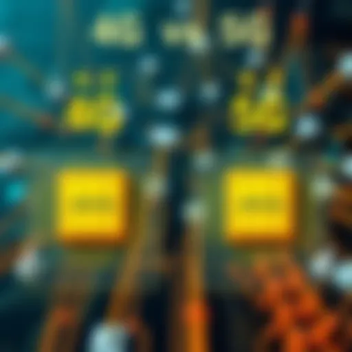 Technical illustration of 4G and 5G network architectures