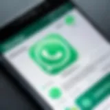 Samsung device displaying WhatsApp interface