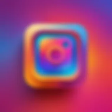 Illustration of the Instagram logo with a vibrant background.