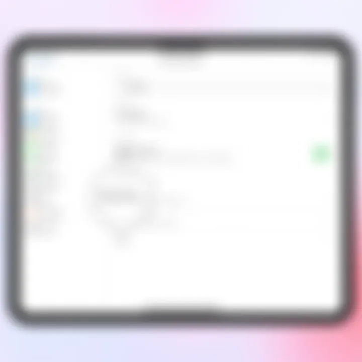 iPad Settings Interface for Memory Management Visual representation of iPad settings interface