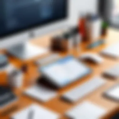 Organized Desktop Environment with Task Tools A visually appealing desktop environment featuring multiple task organization tools.