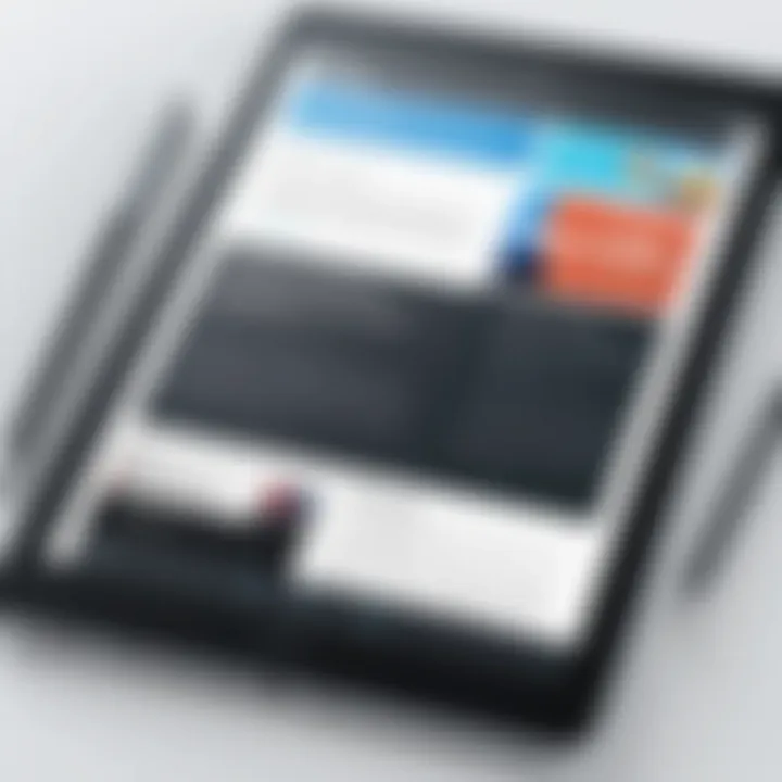 A close-up of a digital tablet showcasing a popular ebook platform