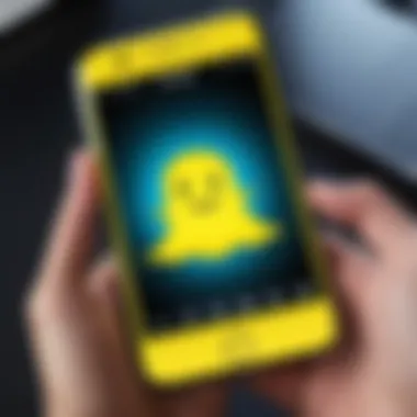 Illustration of downloading Snapchat on a smartphone