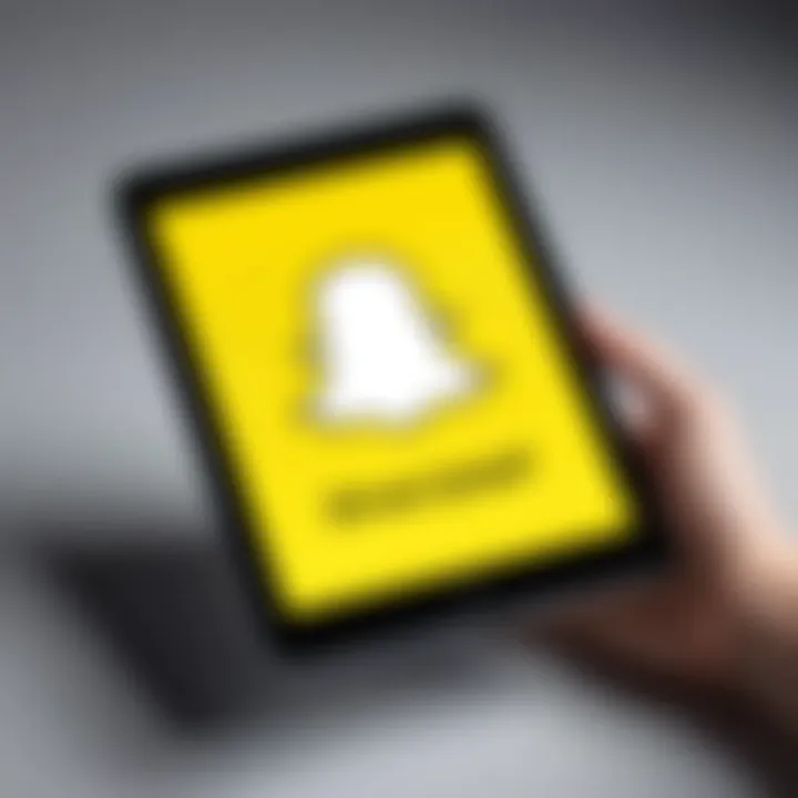 Illustration of downloading Snapchat on a tablet