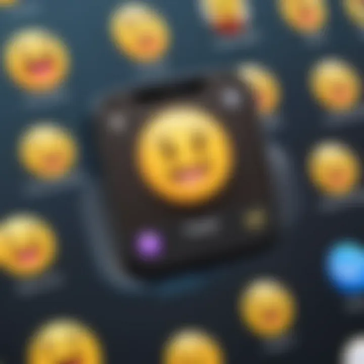 A user-friendly interface of an emoji maker app showcasing its features.