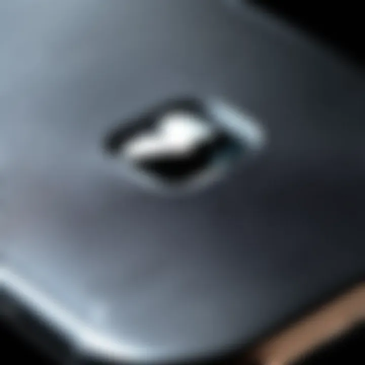 Close-up view of a textured iPhone protective skin showcasing its material quality