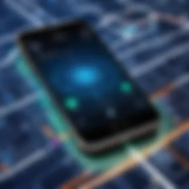Tracking Smartphone Location Conceptual illustration of tracking a smartphone location