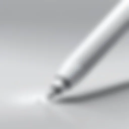 A close-up view of the Apple Pencil showcasing its sleek design and functionality.