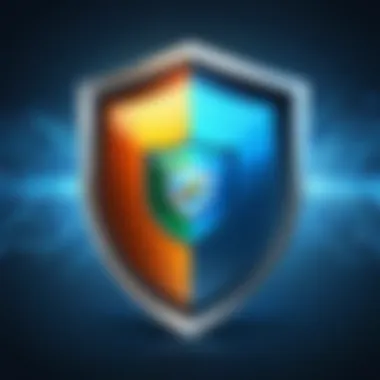 Digital Shield Antivirus Protection A digital shield representing antivirus protection