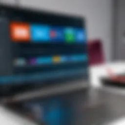 Overview of video editing software interface on Lenovo laptop.