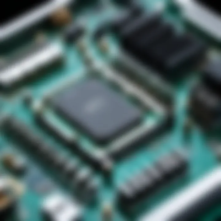 Close-up of SATA ports on a motherboard