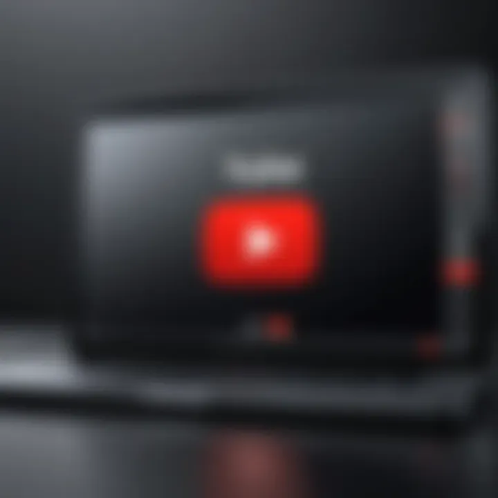 Illustration of the YouTube logo with a digital interface