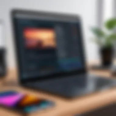 Customizing Ringtones Using Audio Editing Software A laptop with audio editing software open