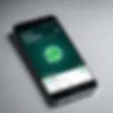 Display of WhatsApp on a Samsung device