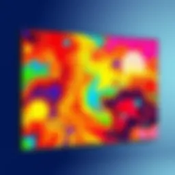 A digital canvas showcasing vibrant colors and intricate patterns created using drawing software