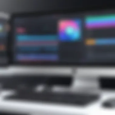 Video Editing Software Overview A sleek video editing software interface showcasing various tools