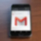 Illustration of a smartphone displaying Gmail inbox with spam emails highlighted