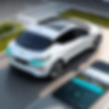 User Interaction with License-Free Electric Cars A user engaging with a digital interface of an electric vehicle