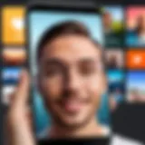 A user enjoying a selfie app interface