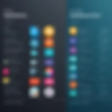 Design Applications Comparison A side-by-side comparison chart of design applications