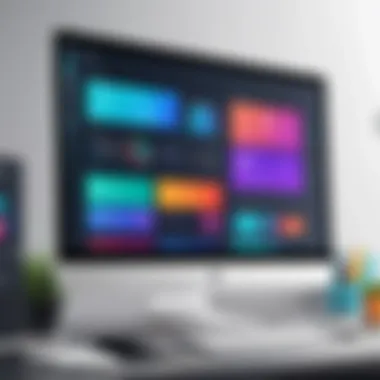 Vibrant Design Interface A vibrant design interface showcasing various graphic design tools