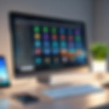 Android Apps on Desktop Interface Conceptual representation of Android apps on a desktop interface