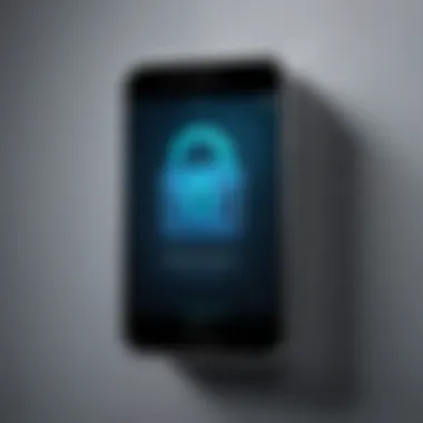 Concept of digital privacy featuring a locked phone