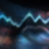 An artistic representation of sound waves merging with video clips