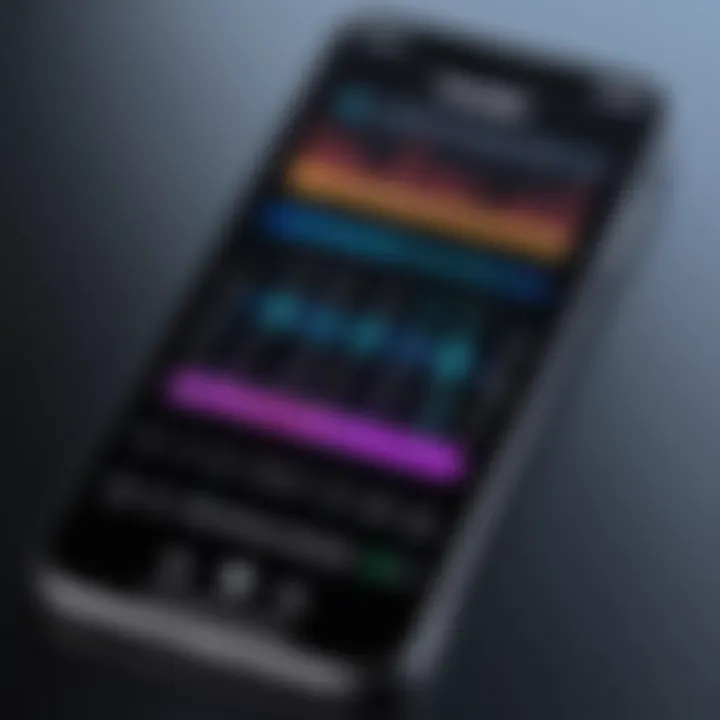 Close-up of an iPhone displaying equalizer settings