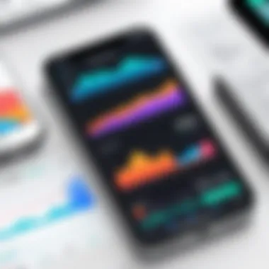 Financial analytics tools displayed on iPhone