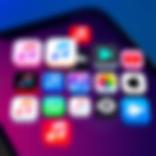 Showcasing a variety of music app icons on an Apple device