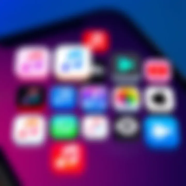Showcasing a variety of music app icons on an Apple device
