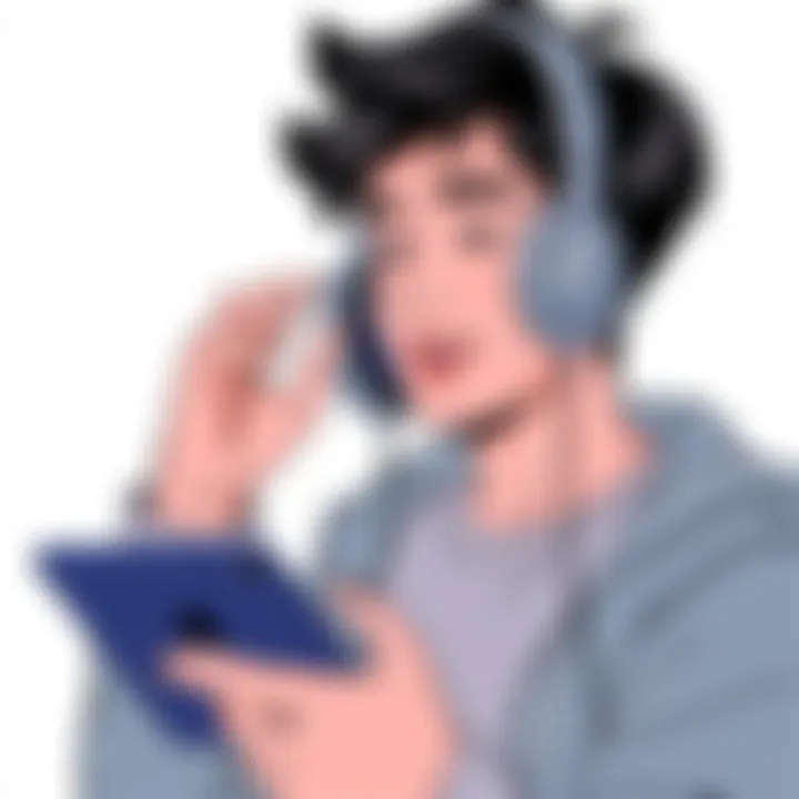 Listening to Music with Headphones User enjoying music on an Apple device with headphones