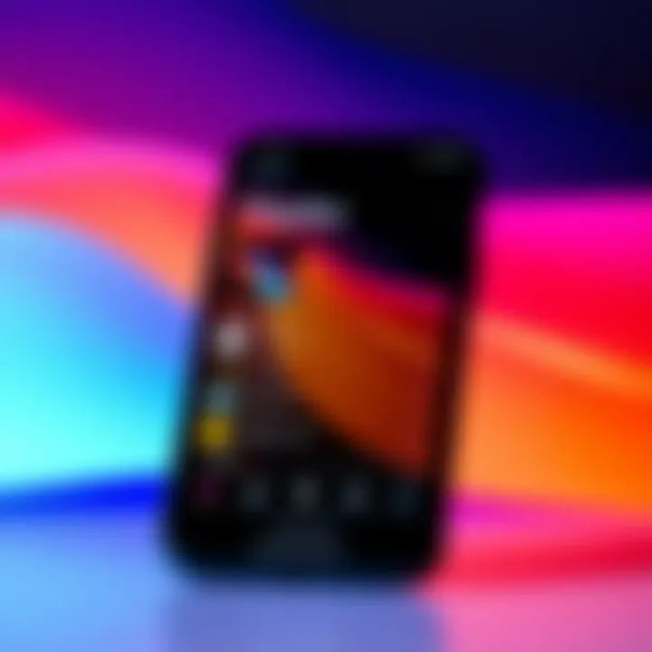 Dynamic Playlist Interface A vibrant playlist displayed on an Apple device screen