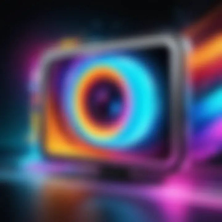 Colorful visual effects enhancing a video frame